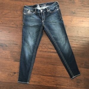 Seven 7 Dark Wash Big Stitch Skinny Jeans Size 32